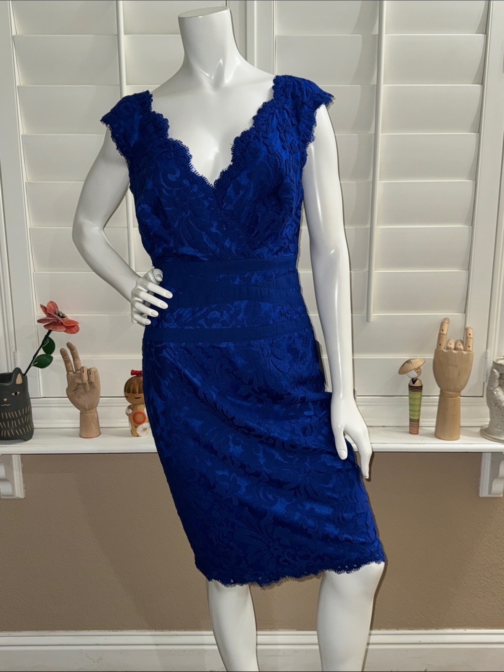 Tadashi Shoji Embroidered Lace V-Neck Dress Marna